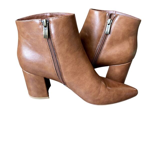 Michael By Michael Shannon Giselle Women's Cognac Ankle Boots Block Heel 11 - Picture 1 of 10
